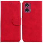 For Motorola Edge 50 Fusion Skin Feel Pure Color Flip Leather Phone Case(Red)