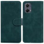 For Motorola Edge 2024 Skin Feel Pure Color Flip Leather Phone Case(Green)