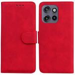 For Motorola Edge 50 Neo 5G Global Skin Feel Pure Color Flip Leather Phone Case(Red)