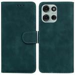 For Motorola Moto G75 5G Skin Feel Pure Color Flip Leather Phone Case(Green)