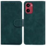 For Motorola Moto G05 / E15 Skin Feel Pure Color Flip Leather Phone Case(Green)