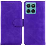 For Motorola Edge 60 Fusion / Edge 5G 2025 Skin Feel Pure Color Flip Leather Phone Case(Purple)