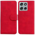 For Motorola Moto G56 5G / G66j 5G / G66y 5G Skin Feel Pure Color Flip Leather Phone Case(Red)