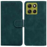 For Motorola Moto G86 5G Skin Feel Pure Color Flip Leather Phone Case(Green)