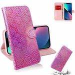 For iPhone 15 Plus Colorful Magnetic Buckle Leather Phone Case(Pink)