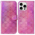 For iPhone 16 Pro Max Colorful Magnetic Buckle Leather Phone Case(Pink)