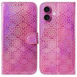 For iPhone 17 Colorful Magnetic Buckle Leather Phone Case(Pink)
