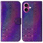 For iPhone 17 Colorful Magnetic Buckle Leather Phone Case(Purple)