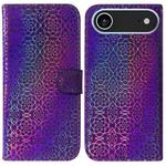 For iPhone 17 Air Colorful Magnetic Buckle Leather Phone Case(Purple)