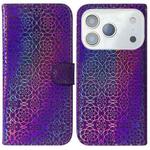 For iPhone 17 Pro Max Colorful Magnetic Buckle Leather Phone Case(Purple)