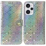 For Xiaomi Poco F5/Redmi Note 12 Turbo Colorful Magnetic Buckle Leather Phone Case(Silver)