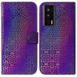 For Xiaomi Poco F5 Pro / Redmi K60 Colorful Magnetic Buckle Leather Phone Case(Purple)