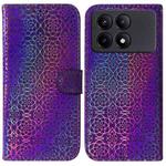 For Xiaomi Redmi K70E / Poco X6 Pro Colorful Magnetic Buckle Leather Phone Case(Purple)