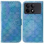 For Xiaomi Redmi K70E / Poco X6 Pro Colorful Magnetic Buckle Leather Phone Case(Blue)