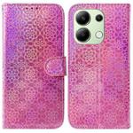 For Xiaomi Redmi Note 13 4G Global Colorful Magnetic Buckle Leather Phone Case(Pink)