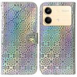 For Xiaomi Redmi Note 13R Pro Colorful Magnetic Buckle Leather Phone Case(Silver)