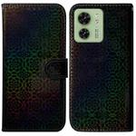 For Motorola Edge 40 Colorful Magnetic Buckle Leather Phone Case(Black)