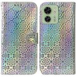 For Motorola Edge 40 Colorful Magnetic Buckle Leather Phone Case(Silver)