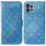 For Motorola Edge 40 Pro Colorful Magnetic Buckle Leather Phone Case(Blue)