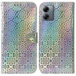 For Motorola Moto G14 Colorful Magnetic Buckle Leather Phone Case(Silver)