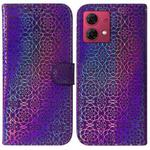 For Motorola Moto G84 Colorful Magnetic Buckle Leather Phone Case(Purple)