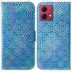 For Motorola Moto G84 Colorful Magnetic Buckle Leather Phone Case(Blue)