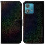 For Motorola Edge 40 Neo Colorful Magnetic Buckle Leather Phone Case(Black)