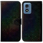 For Motorola Moto G Play 4G 2024 Colorful Magnetic Buckle Leather Phone Case(Black)