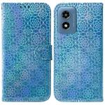 For Motorola Moto G Play 4G 2024 Colorful Magnetic Buckle Leather Phone Case(Blue)