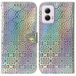 For Motorola Moto G Power 5G 2024 Colorful Magnetic Buckle Leather Phone Case(Silver)