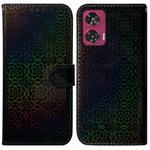 For Motorola Edge 50 Fusion Colorful Magnetic Buckle Leather Phone Case(Black)