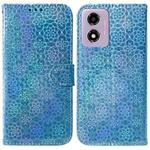 For Motorola Moto G04s / Moto E14 Colorful Magnetic Buckle Leather Phone Case(Blue)