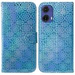 For Motorola Moto G85 Colorful Magnetic Buckle Leather Phone Case(Blue)