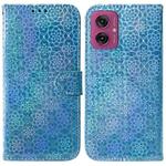 For Motorola Moto G55 Colorful Magnetic Buckle Leather Phone Case(Blue)