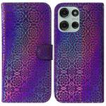 For Motorola Moto G75 5G Colorful Magnetic Buckle Leather Phone Case(Purple)