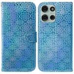 For Motorola Moto G75 5G Colorful Magnetic Buckle Leather Phone Case(Blue)