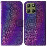 For Motorola Moto G15 Colorful Magnetic Buckle Leather Phone Case(Purple)