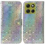 For Motorola Moto G86 5G Colorful Magnetic Buckle Leather Phone Case(Silver)