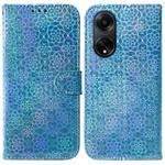 For OPPO A98 5G / F23 5G India Colorful Magnetic Buckle Leather Phone Case(Blue)