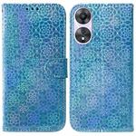 For OPPO A78 4G Colorful Magnetic Buckle Leather Phone Case(Blue)