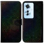 For OPPO Reno11 F Global Colorful Magnetic Buckle Leather Phone Case(Black)