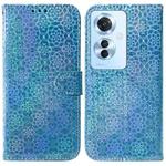 For OPPO Reno11 F Global Colorful Magnetic Buckle Leather Phone Case(Blue)
