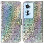 For OPPO F25 Pro 5G Global Colorful Magnetic Buckle Leather Phone Case(Silver)