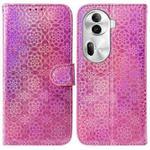 For OPPO Reno11 Pro 5G Global Colorful Magnetic Buckle Leather Phone Case(Pink)