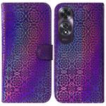 For OPPO A60 4G Colorful Magnetic Buckle Leather Phone Case(Purple)