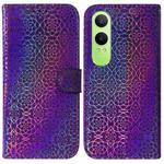 For OPPO K12x Colorful Magnetic Buckle Leather Phone Case(Purple)