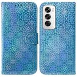 For OPPO Reno12 5G Global Colorful Magnetic Buckle Leather Phone Case(Blue)