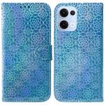 For OPPO Reno13 Global Colorful Magnetic Buckle Leather Phone Case(Blue)