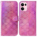 For OPPO Reno13 Pro Global Colorful Magnetic Buckle Leather Phone Case(Pink)