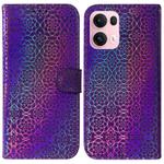 For OPPO Reno13 Pro Global Colorful Magnetic Buckle Leather Phone Case(Purple)